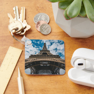 Monuments   Looking Up at the Eiffel Tower Key Ring