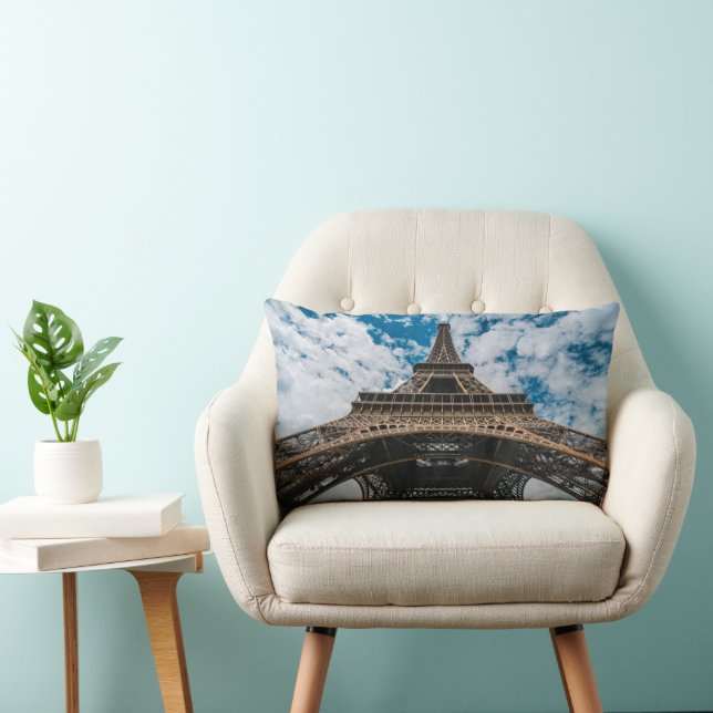 Monuments | Looking Up at the Eiffel Tower Lumbar Cushion (Chair)