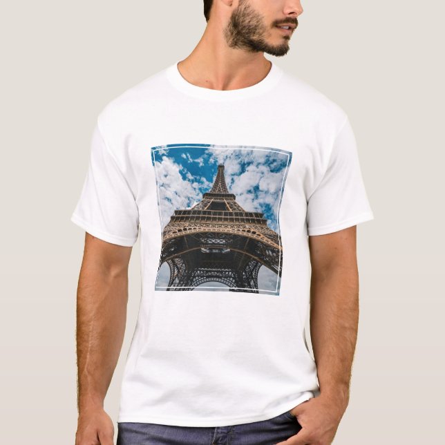 Monuments | Looking Up at the Eiffel Tower T-Shirt (Front)