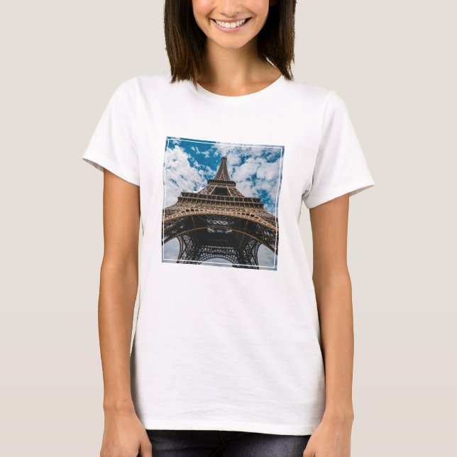 Monuments | Looking Up at the Eiffel Tower T-Shirt (Front)