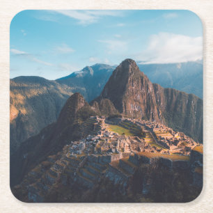 Monuments Machu Picchu, Peru Square Paper Coaster
