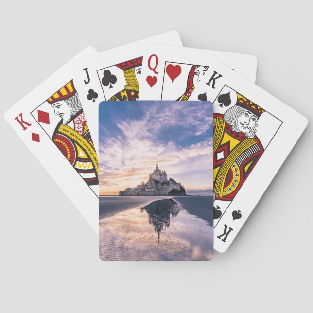 Monuments | Mont Saint-Michel, Normandy France Playing Cards (Back)