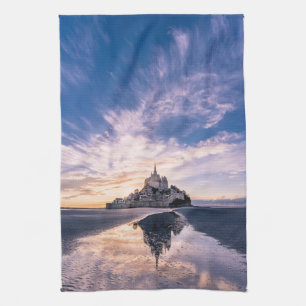 Monuments   Mont Saint-Michel, Normandy France Tea Towel
