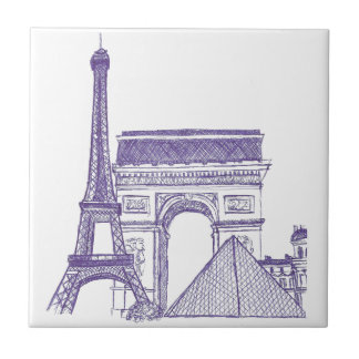 Monuments of Paris Ceramic Tile