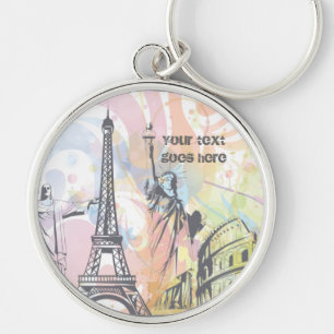 Monuments of the world custom keychain