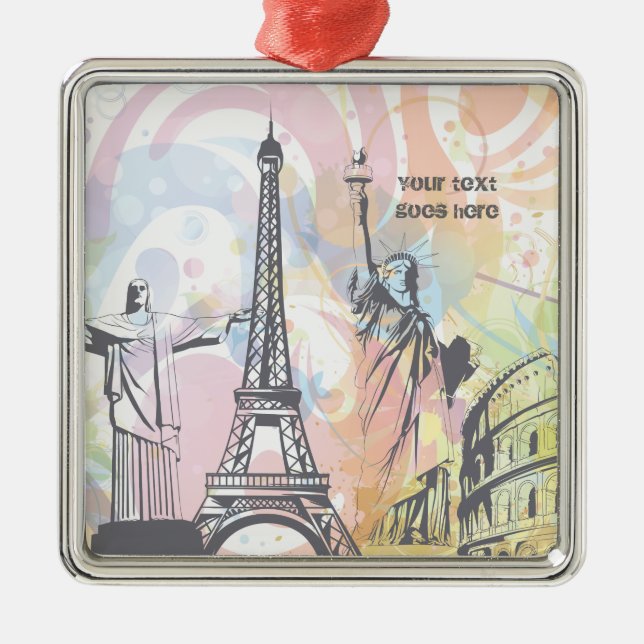 Monuments of the world custom ornament (Front)