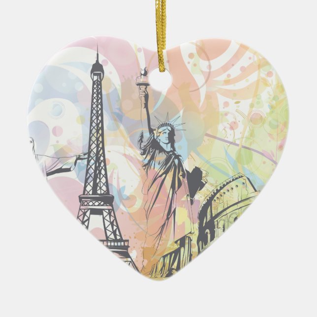 Monuments of the world custom ornament (Front)