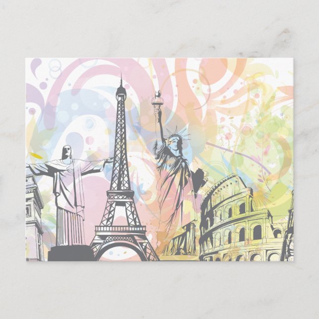 Monuments of the world postcard (Front)