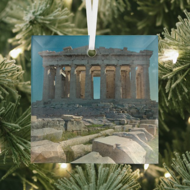 Monuments | Parthenon Athens, Greece Glass Tree Decoration (Insitu)