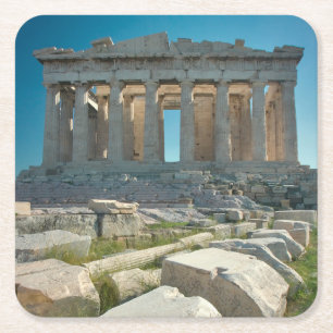 Monuments   Parthenon Athens, Greece Square Paper Coaster