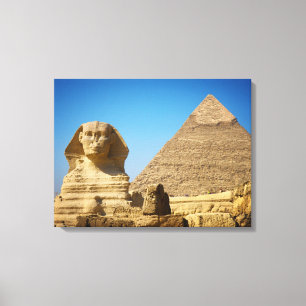 Monuments   Sphinx & Pyramid of Egypt Canvas Print