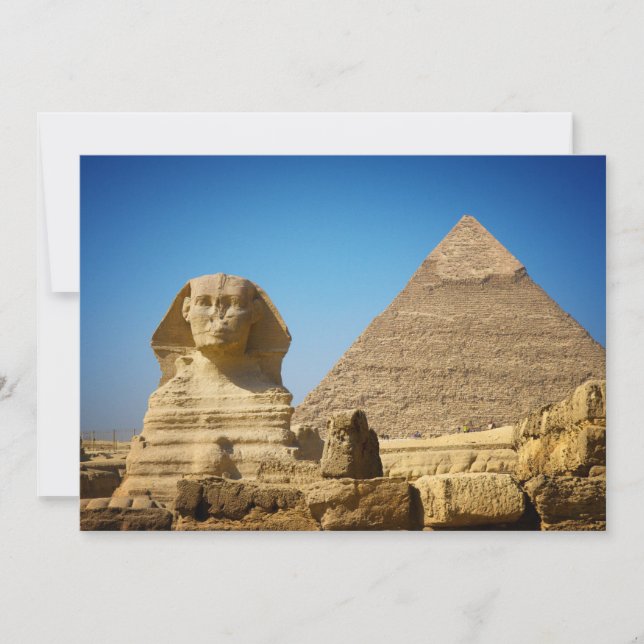 Monuments | Sphinx & Pyramid of Egypt Thank You Card (Front)