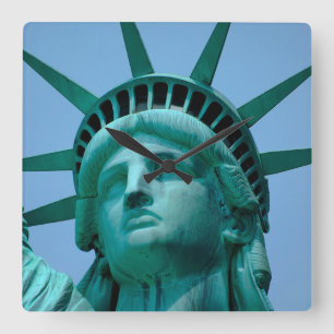 Monuments   Statue of Liberty Face Square Wall Clock
