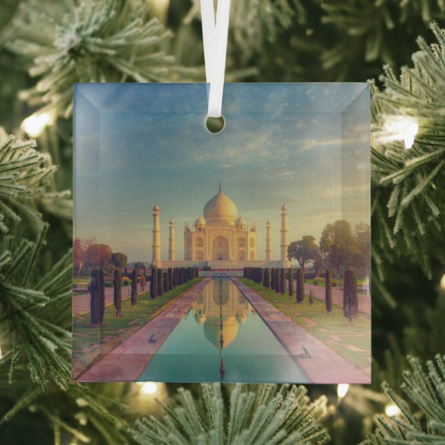 Monuments | Taj Mahal Colours Glass Tree Decoration (Insitu)