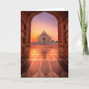Monuments Taj Mahal, India at Sunset Card