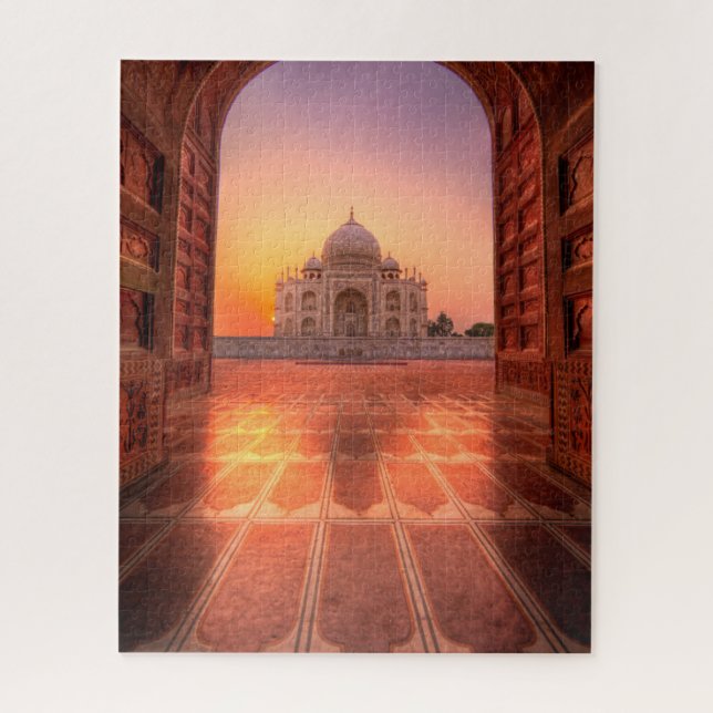 Monuments | Taj Mahal, India at Sunset Jigsaw Puzzle (Vertical)