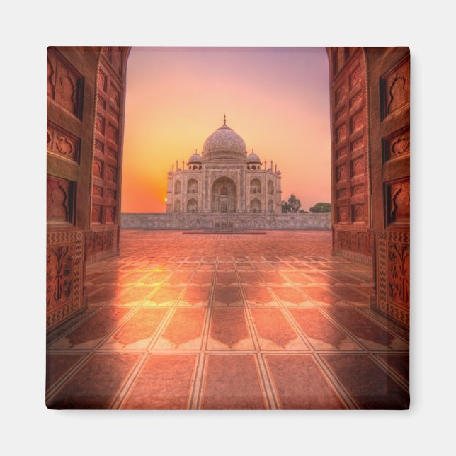 Monuments | Taj Mahal, India at Sunset Magnet (Front)