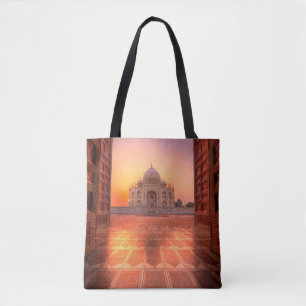 Monuments   Taj Mahal, India at Sunset Tote Bag