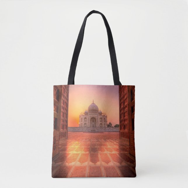 Monuments | Taj Mahal, India at Sunset Tote Bag (Front)
