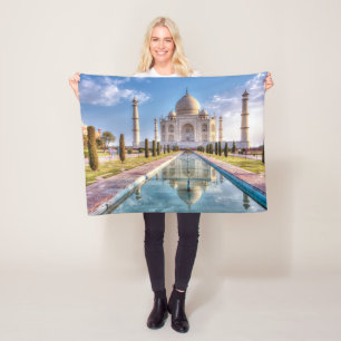 Monuments Taj Mahal Sunrise Fleece Blanket