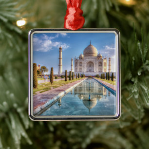 Monuments   Taj Mahal Sunrise Metal Ornament