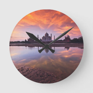 Monuments   Taj Mahal Sunset Round Clock