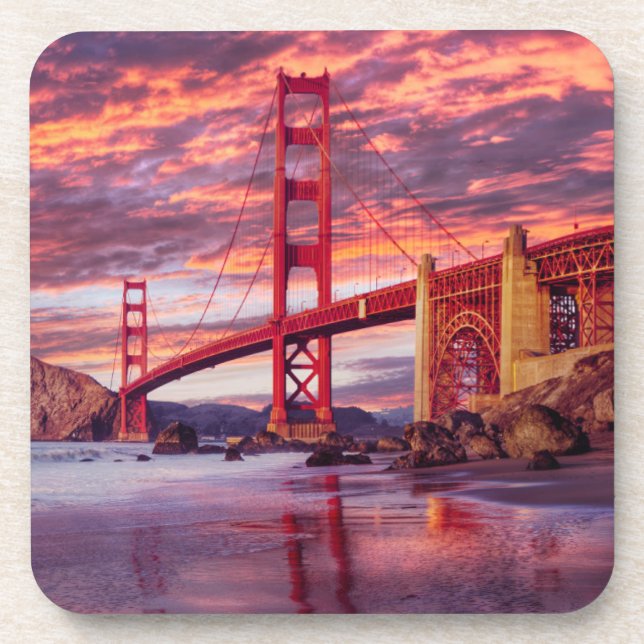 Monuments | The Golden Gate San Francisco, CA Coaster (Front)