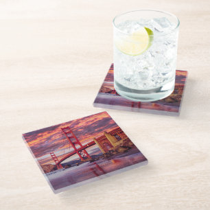 Monuments   The Golden Gate San Francisco, CA Glass Coaster
