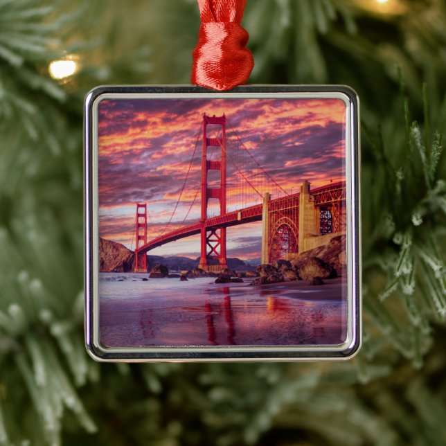 Monuments | The Golden Gate San Francisco, CA Metal Ornament (Tree)