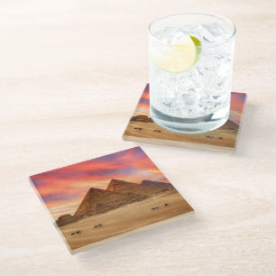 Monuments The Great Pyramids Glass Coaster