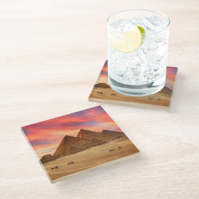 Monuments | The Great Pyramids Glass Coaster (Angled)