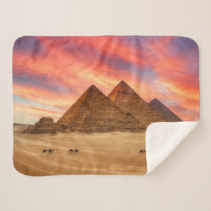 Monuments The Great Pyramids Sherpa Blanket