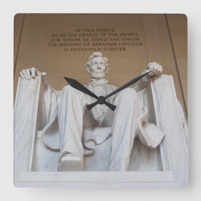 Monuments | The Lincoln Memorial Square Wall Clock (Front)
