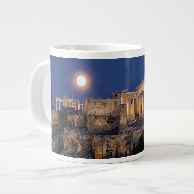Monuments | The Parthenon Athens, Greece Large Coffee Mug (Front Left)
