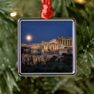 Monuments The Parthenon Athens, Greece Metal Ornament
