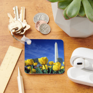 Monuments   Washington Monument in Spring Key Ring