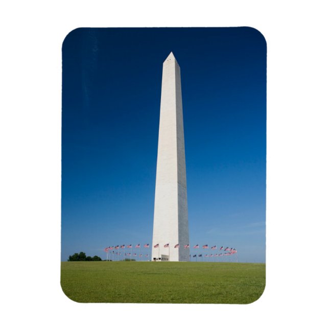 Monuments | Washington Monument with Flags Magnet (Vertical)