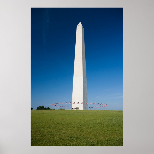 Monuments | Washington Monument with Flags Poster (Front)
