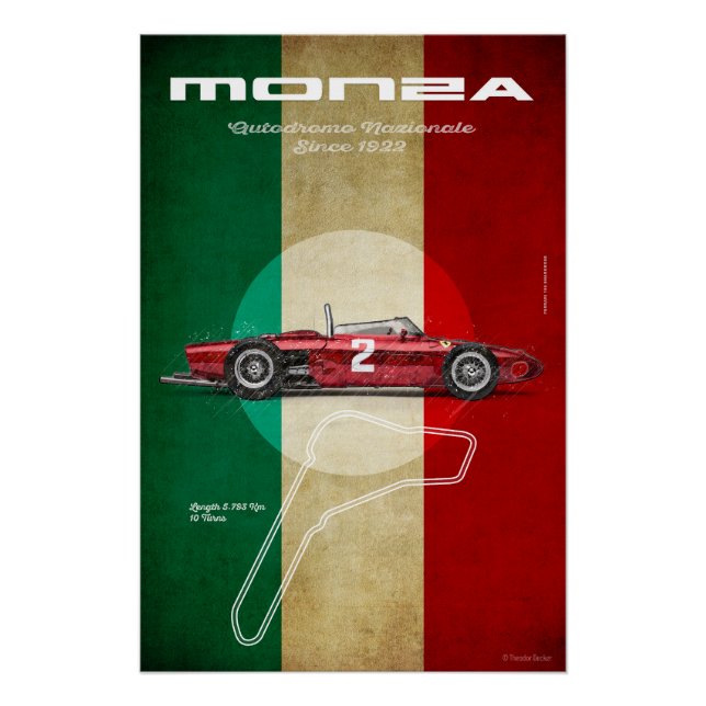 Monza Ferrari 156 Sharknose Vintage Poster (Front)