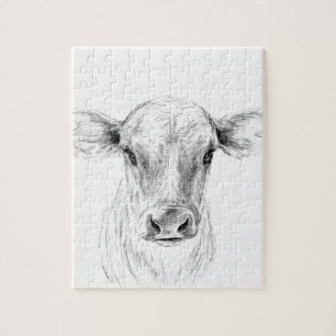 Moo A Young Jersey Cow Jigsaw Puzzle