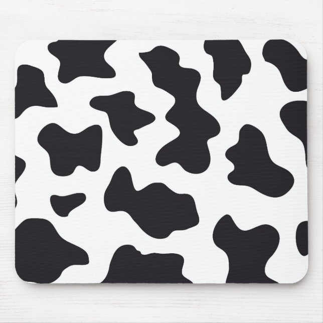 MOO Black and White Dairy Cow Pattern Print Gifts Mouse Pad (Front)