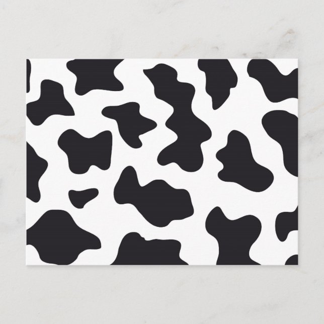 MOO Black and White Dairy Cow Pattern Print Gifts Postcard (Front)