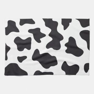 MOO Black and White Dairy Cow Pattern Print Gifts Tea Towel