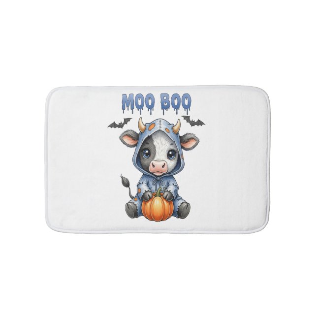 Moo Boo Halloween Cow Bath Mat (Front)