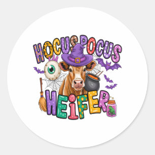 Moo Boo Halloween Cow Classic Round Sticker