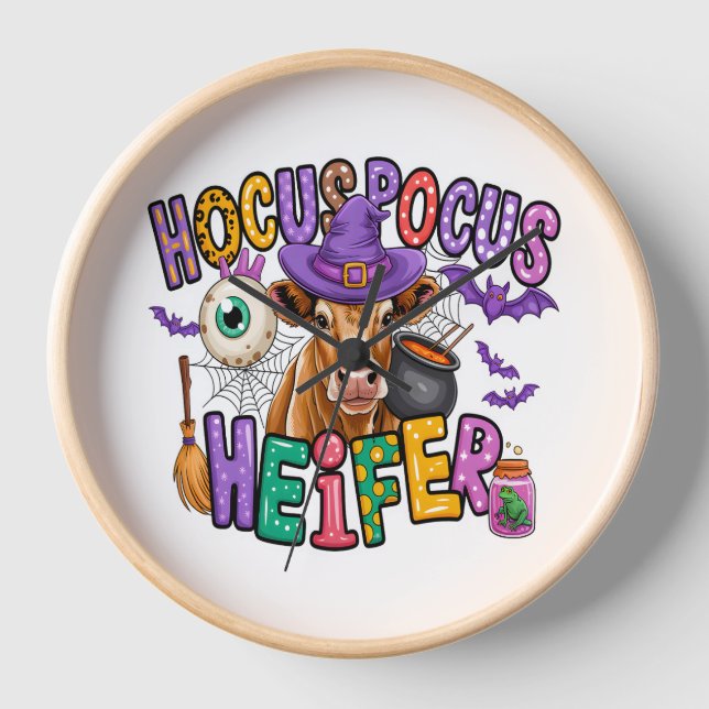 Moo Boo Halloween Cow Clock (Front)