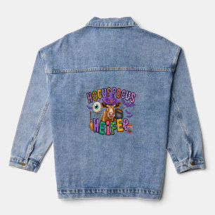 Moo Boo Halloween Cow Denim Jacket