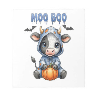 Moo Boo Halloween Cow Notepad