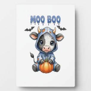 Moo Boo Halloween Cow Plaque