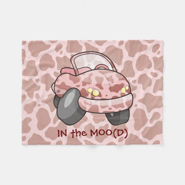 Moo Car Fleece Blanket (Front (Horizontal))